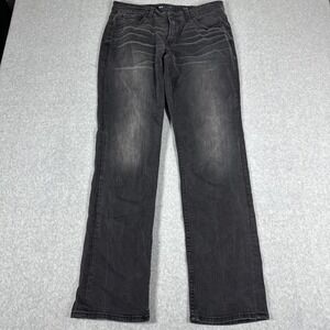 BKE Buckle Nolan Straight Fit Men's‎ 31x34 Black Demin Pants Faded Whiskered